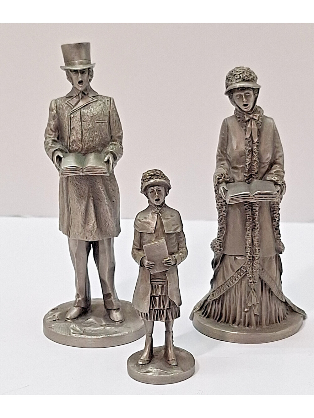 1977 Franklin Mint Fine Pewter Figurines The Carol Singers Vintage Christmas Set